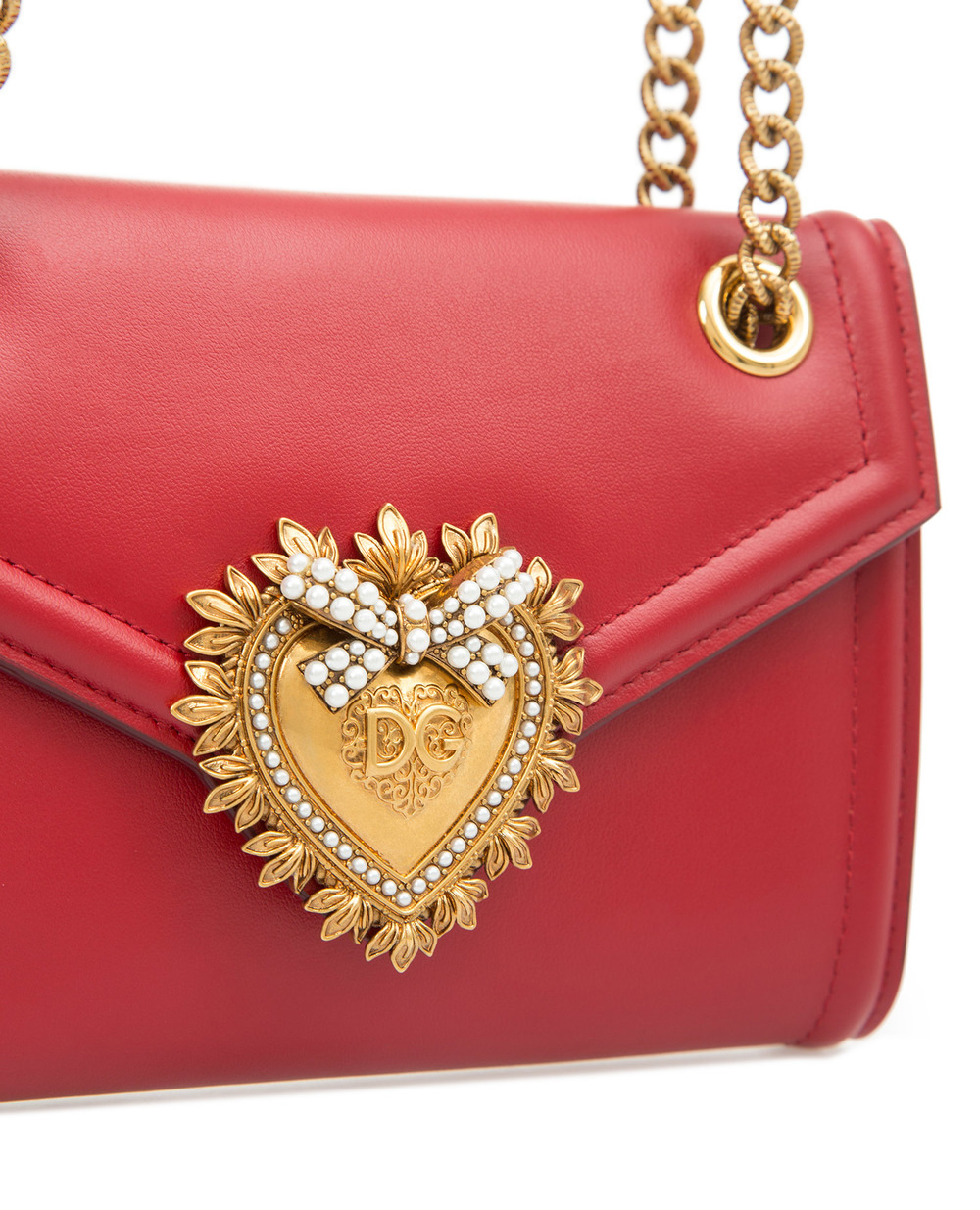 Кожаная сумка Mini Devotion Dolce&Gabbana BI1168-AV893SS19, красный цвет • Купить в интернет-магазине Kameron
