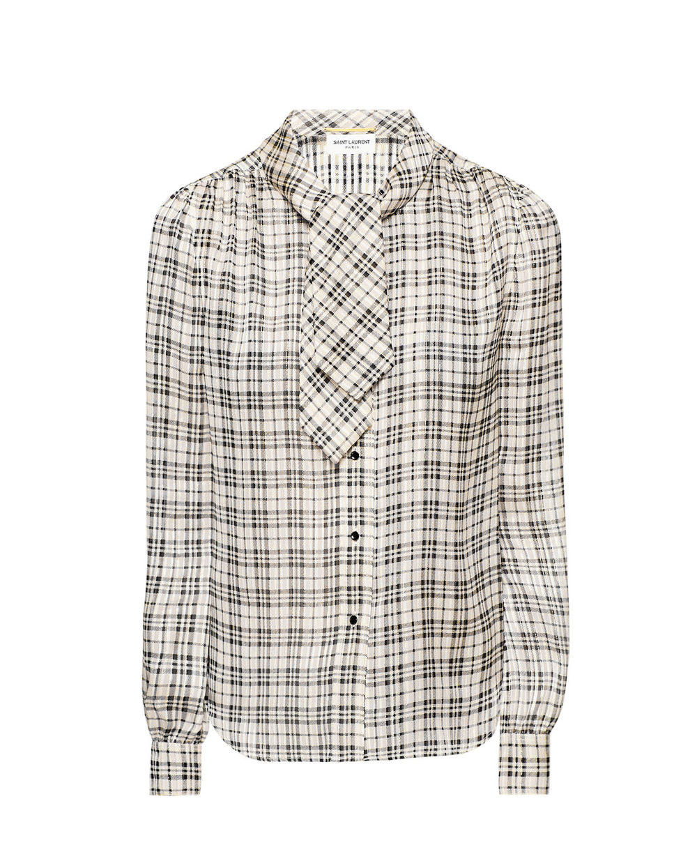 Шовкова блуза Saint Laurent 660885-Y6A98, бежевий колір • Купити в інтернет-магазині Kameron