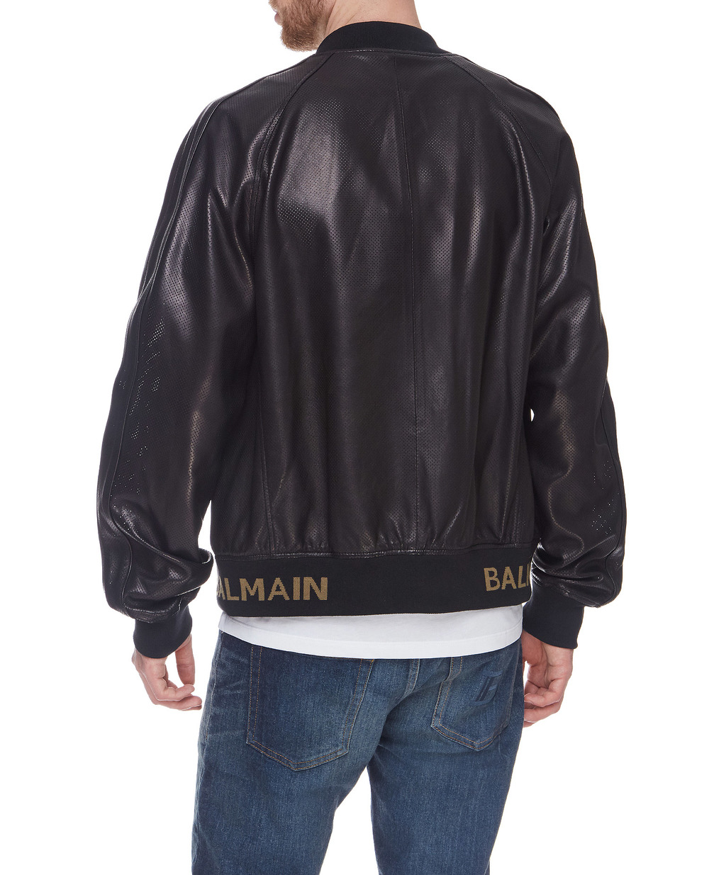 Кожаная куртка Balmain VH1TF011110L, черный цвет • Купить в интернет-магазине Kameron