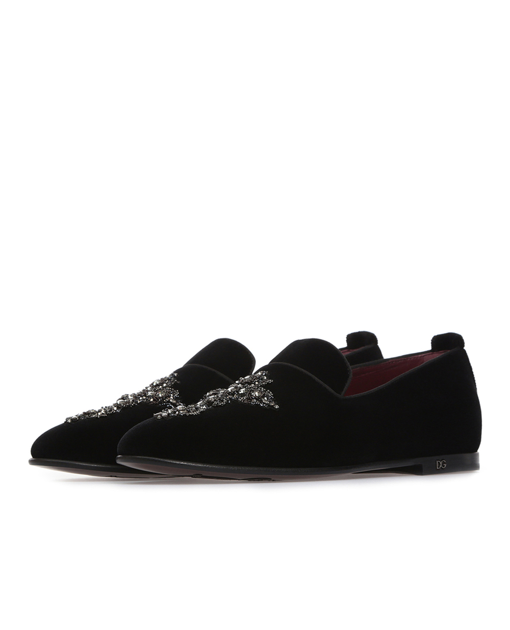 Бархатные слиперы Fashion Dolce&Gabbana A50312-AU488, черный цвет • Купить в интернет-магазине Kameron