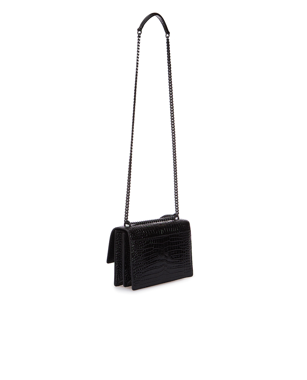 Шкіряна сумка Sunset Medium Saint Laurent 442906-DND0U-, чорний колір • Купити в інтернет-магазині Kameron