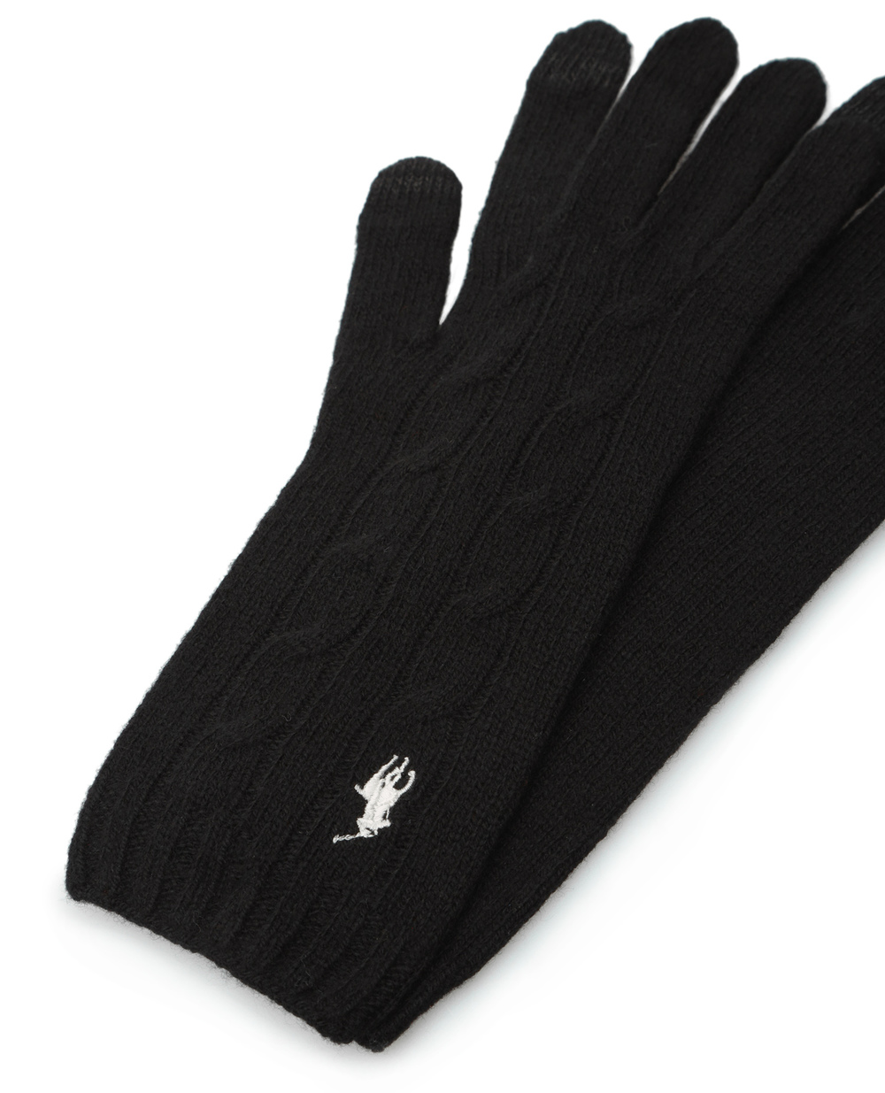 Вовняні рукавички Polo Ralph Lauren 455858418001, чорний колір • Купити в інтернет-магазині Kameron