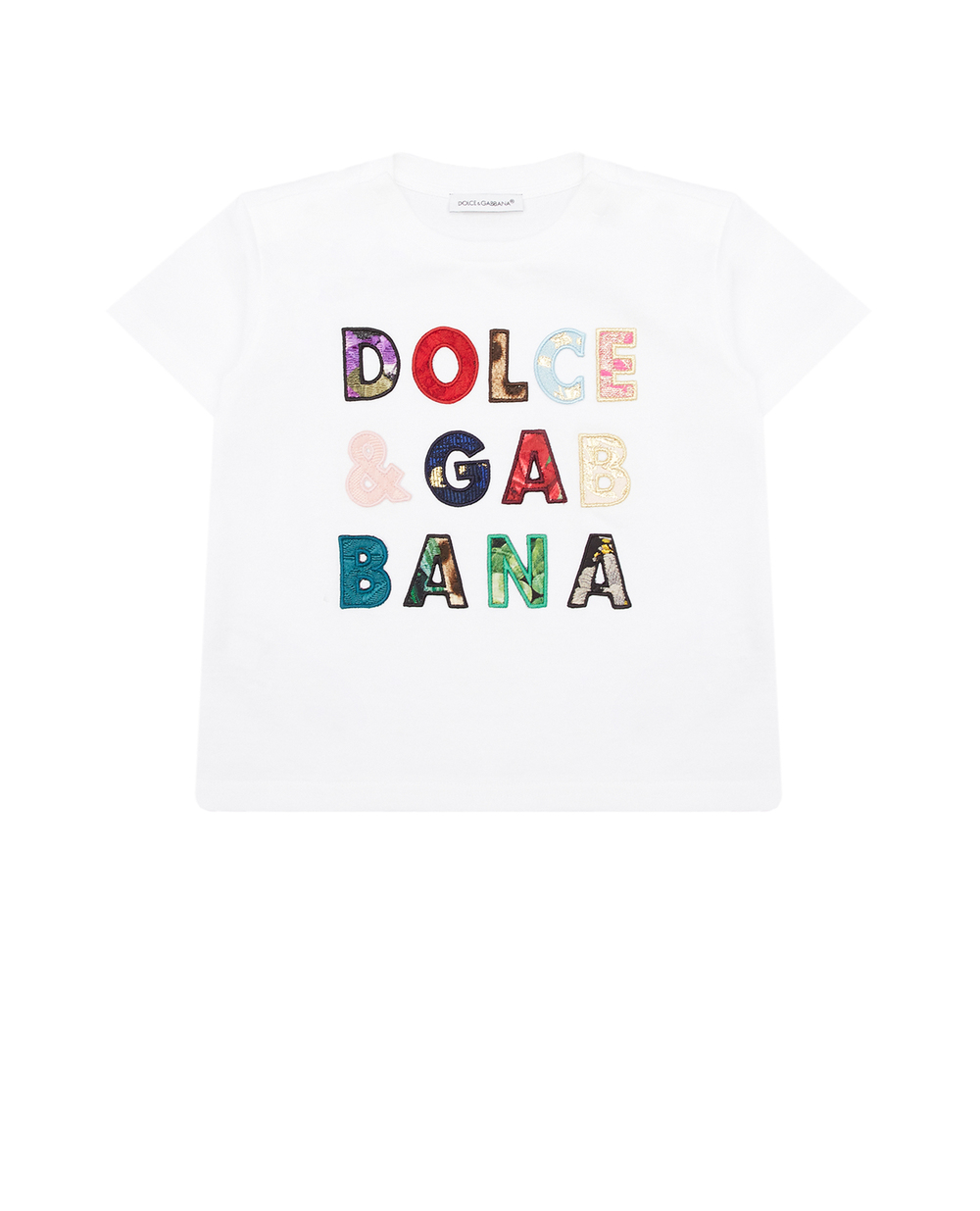 Детская футболка Dolce&Gabbana Kids L2JTFF-G7YPJ, белый цвет • Купить в интернет-магазине Kameron
