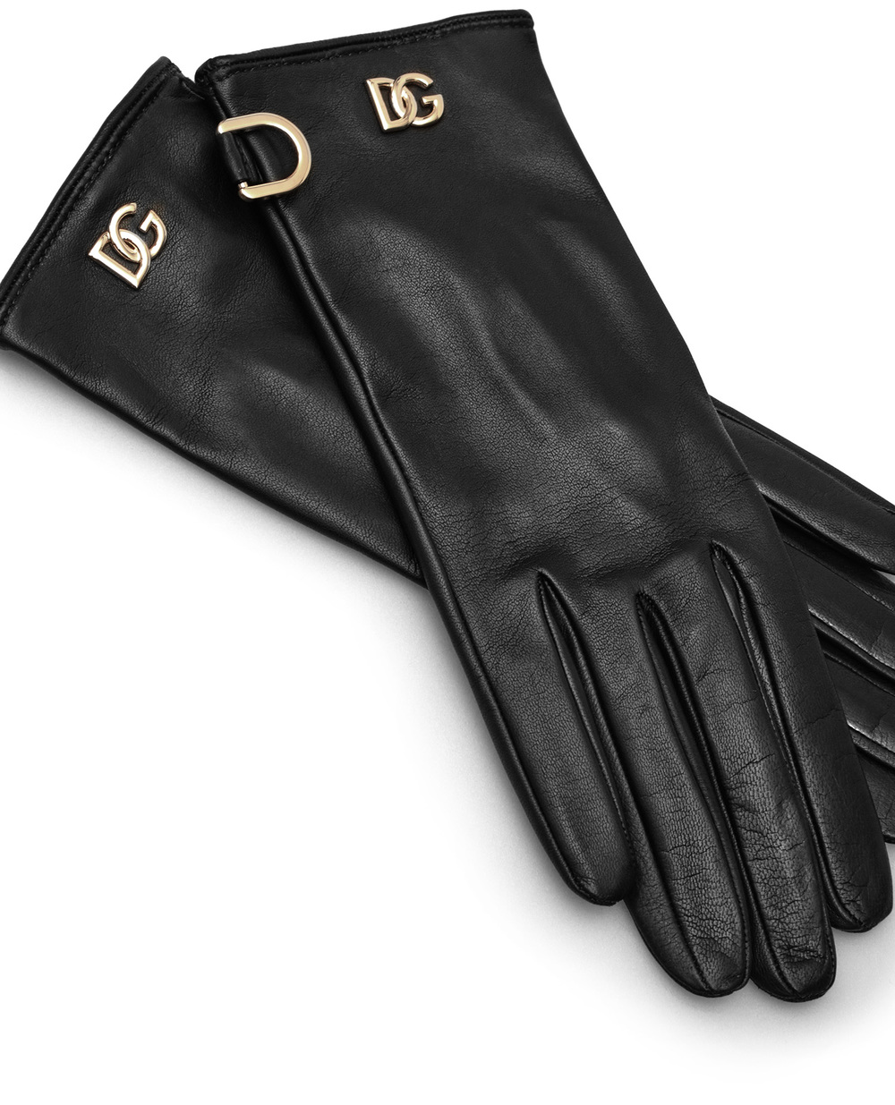 Кожаные перчатки Dolce&Gabbana BF0189-AQ630, черный цвет • Купить в интернет-магазине Kameron