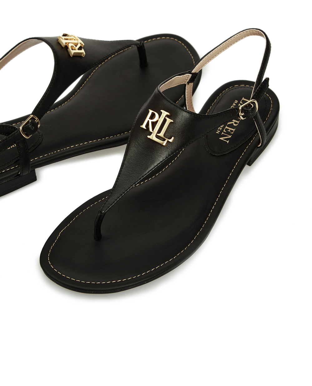 Кожаные босоножки Polo Ralph Lauren 802774600001, черный цвет • Купить в интернет-магазине Kameron