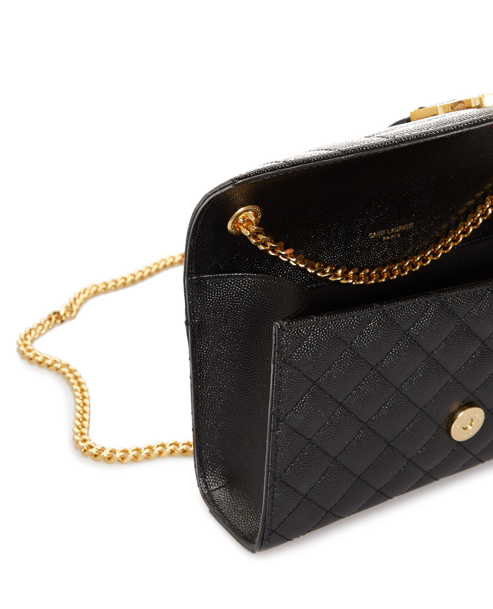 Шкіряна сумка Envelope Small Saint Laurent 600195-BOW91, чорний колір • Купити в інтернет-магазині Kameron