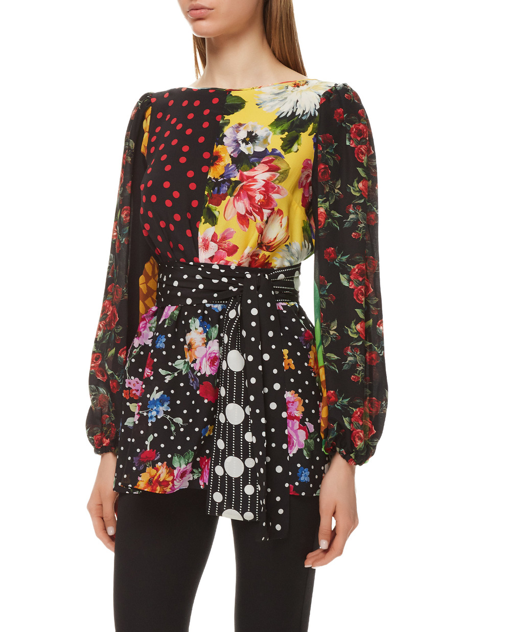 Шелковая блуза Dolce&Gabbana F75E3T-GDY58, разноцветный цвет • Купить в интернет-магазине Kameron