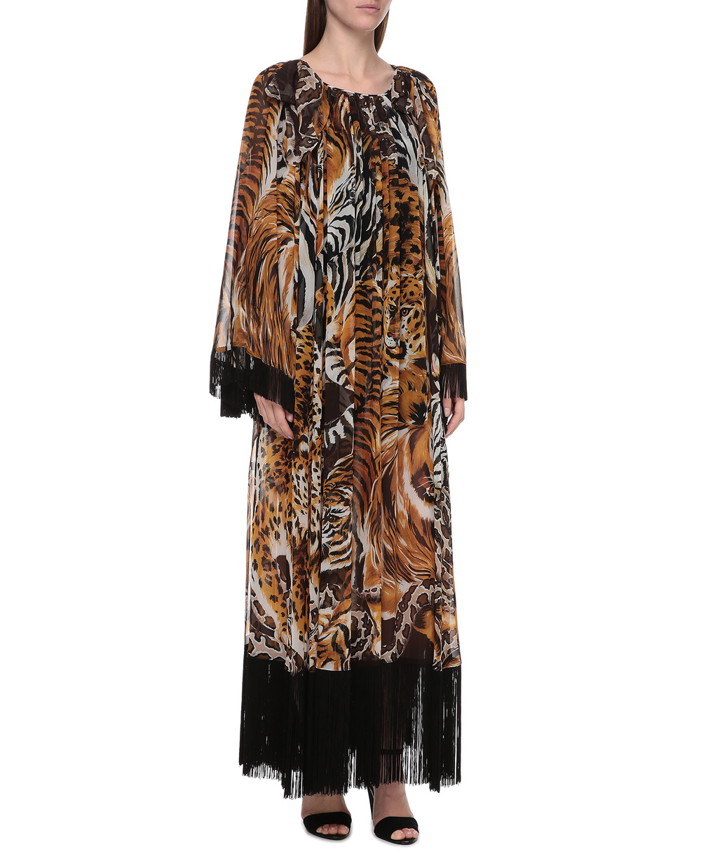 Шовковий каптан Dolce&Gabbana F6I1LT-FI1T8, коричневий колір • Купити в інтернет-магазині Kameron