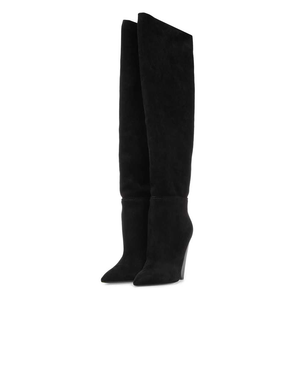 Замшеві ботфорти Niki Saint Laurent 527637-0RN10, чорний колір • Купити в інтернет-магазині Kameron