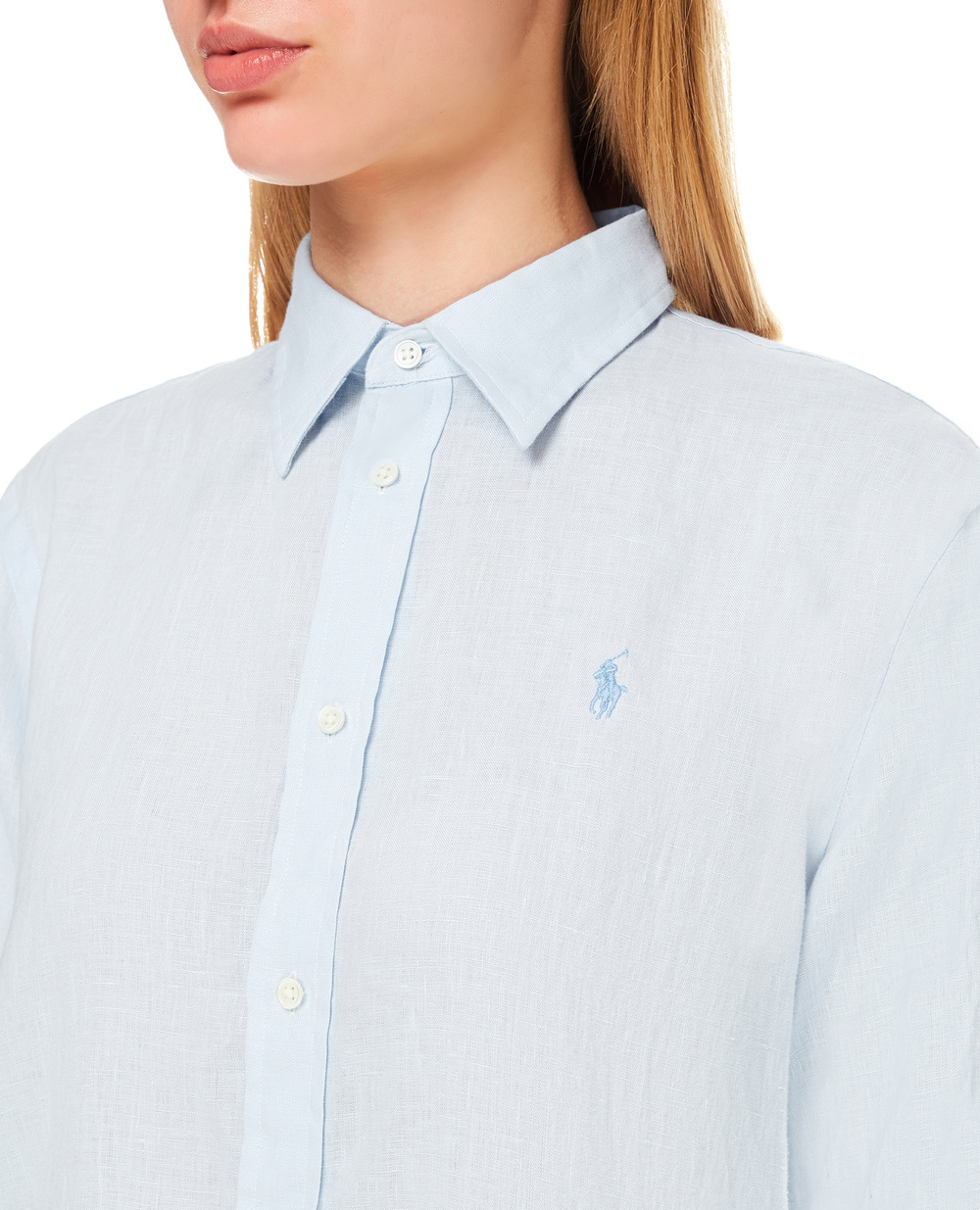 Льняная рубашка Polo Ralph Lauren 211827658007, голубой цвет • Купить в интернет-магазине Kameron