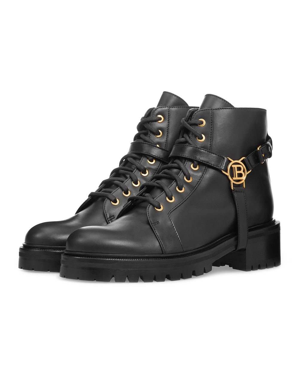 Шкіряні ботинки Balmain TN1C298LGDB, чорний колір • Купити в інтернет-магазині Kameron