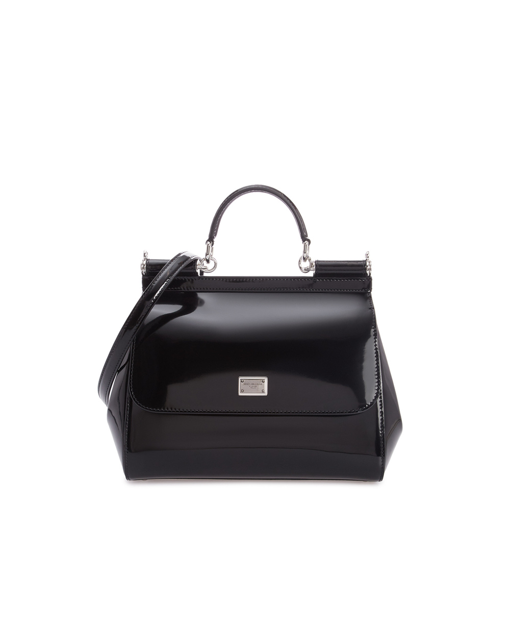 Кожаная сумка Sicily Large Dolce&Gabbana BB6002-AI413, черный цвет • Купить в интернет-магазине Kameron
