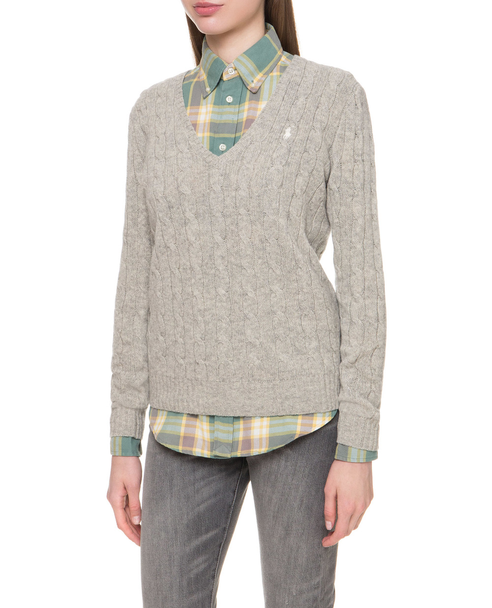 Шерстяной пуловер Polo Ralph Lauren 211508656043, серый цвет • Купить в интернет-магазине Kameron