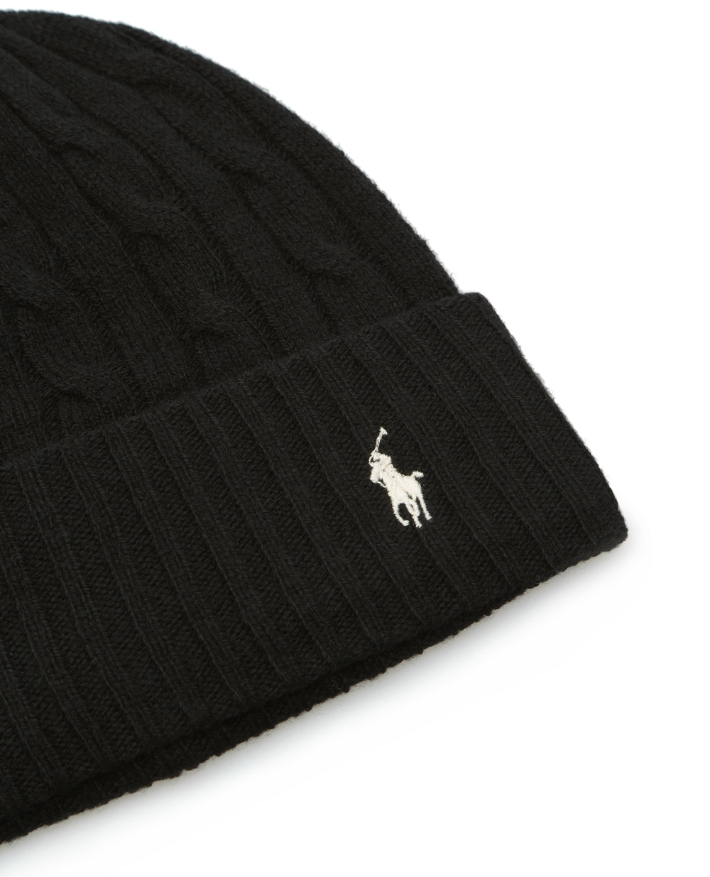 Вовняна шапка Polo Ralph Lauren 455858396001, чорний колір • Купити в інтернет-магазині Kameron