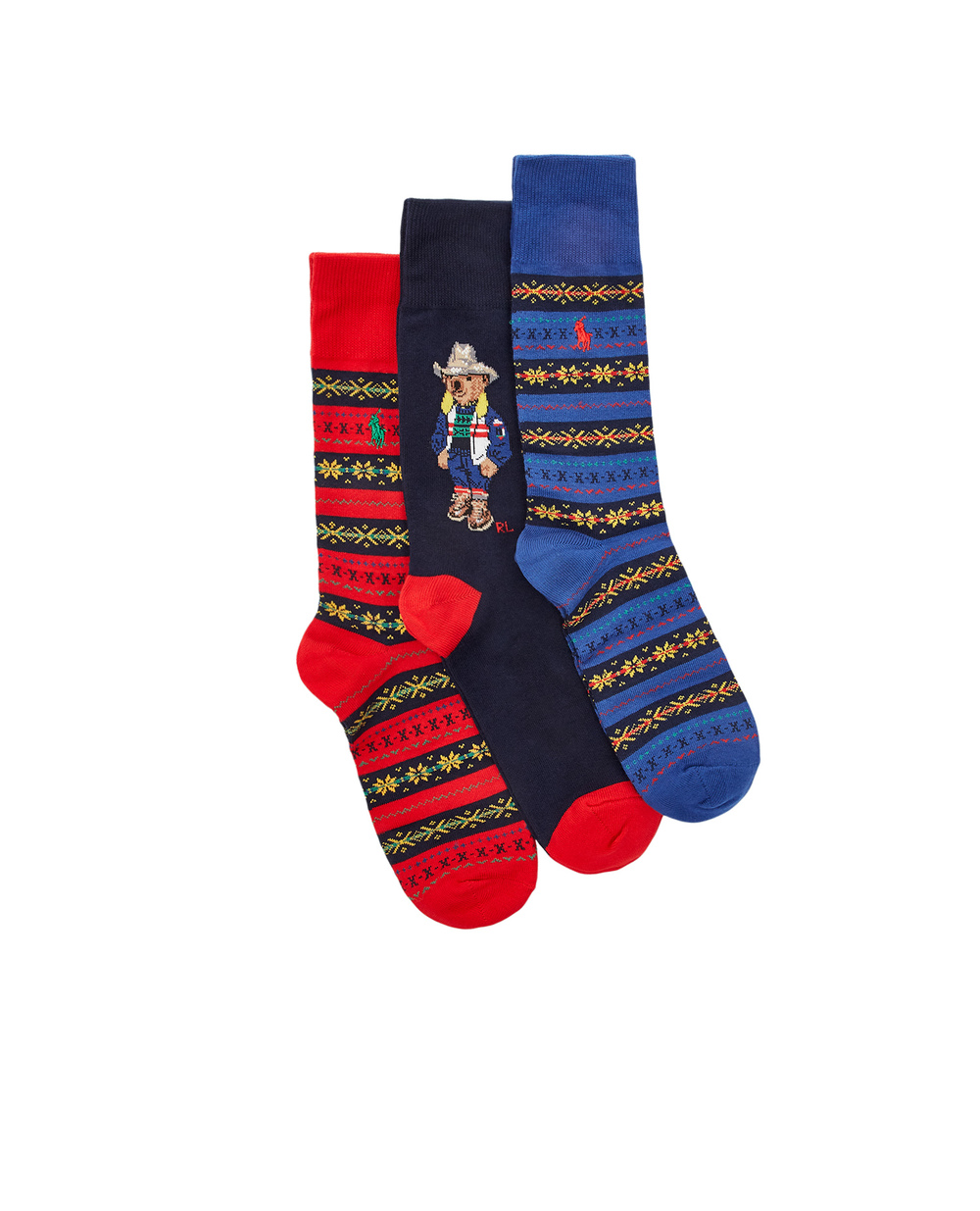Шкарпетки (3 пари) Polo Ralph Lauren 449892861001, різнокольоровий колір • Купити в інтернет-магазині Kameron