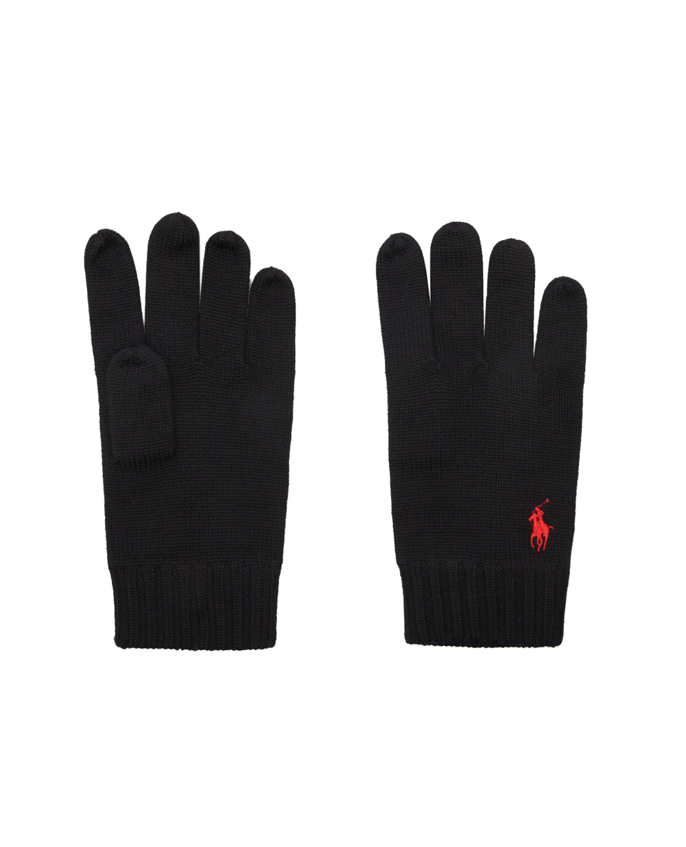 Вовняні рукавички Polo Ralph Lauren 710886135001, чорний колір • Купити в інтернет-магазині Kameron