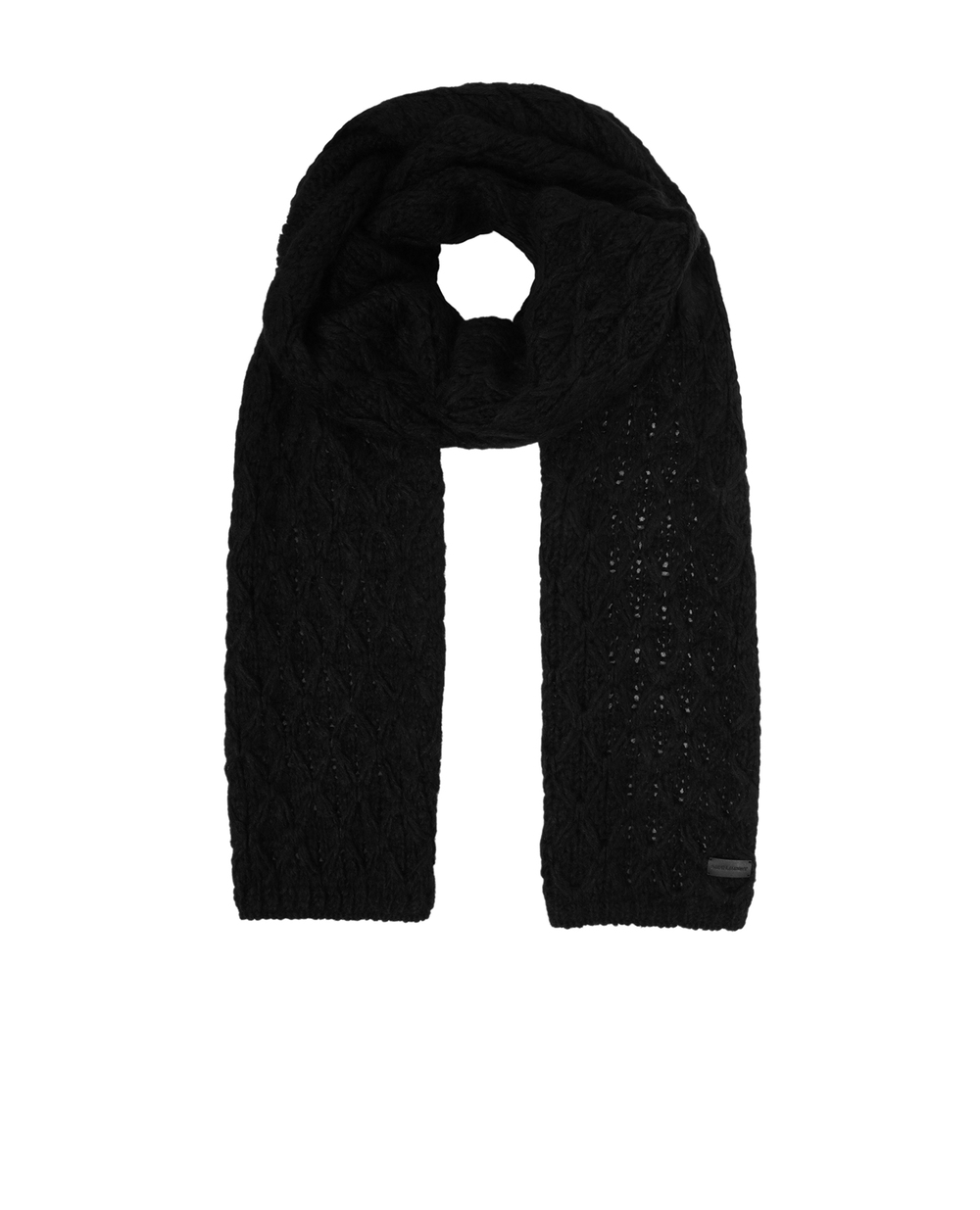 Шерстяной шарф Saint Laurent 632723-3YG24-, черный цвет • Купить в интернет-магазине Kameron