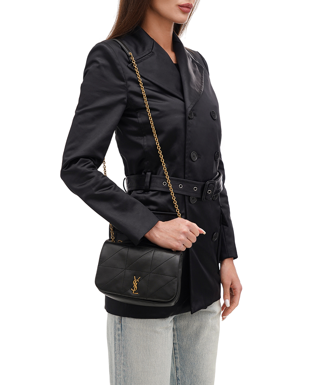 Кожаная сумка Jamie 4.3 Mini Saint Laurent 766754-AAB32, черный цвет • Купить в интернет-магазине Kameron