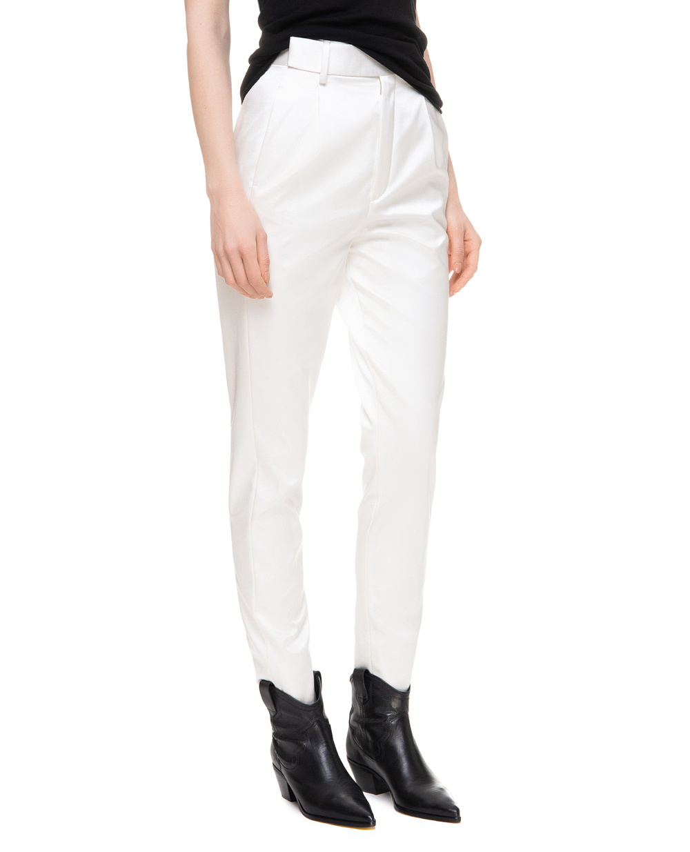 Шелковые брюки Saint Laurent 593092-Y855V, белый цвет • Купить в интернет-магазине Kameron