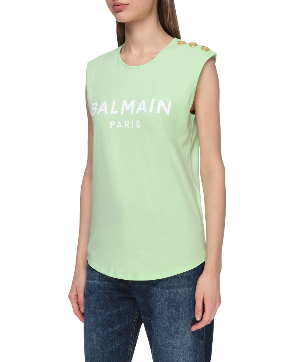 Топ Balmain VF11000B001-S, салатовый цвет • Купить в интернет-магазине Kameron