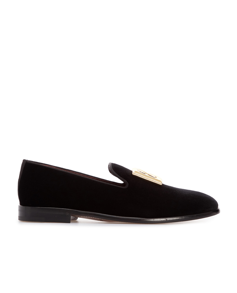 Велюровые слиперы Dolce&Gabbana A50467-A6808, черный цвет • Купить в интернет-магазине Kameron