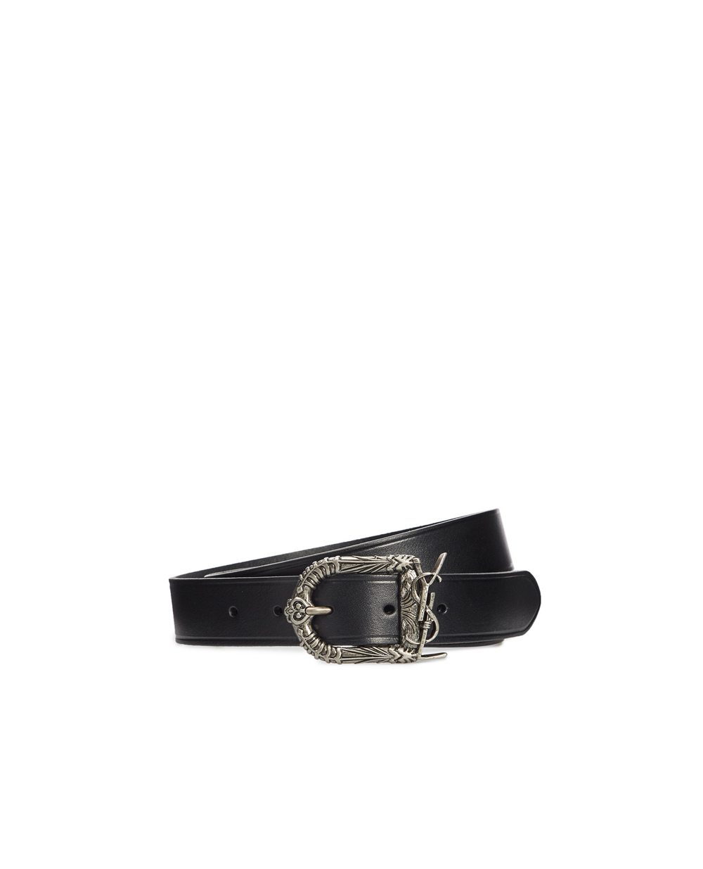 Кожаный ремень Saint Laurent 533721-0IH0D, черный цвет • Купить в интернет-магазине Kameron