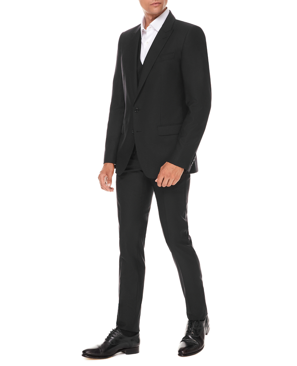 Вовняний костюм (піджак, жилет, штани) Dolce&Gabbana GK3XMT-FU3H1, чорний колір • Купити в інтернет-магазині Kameron