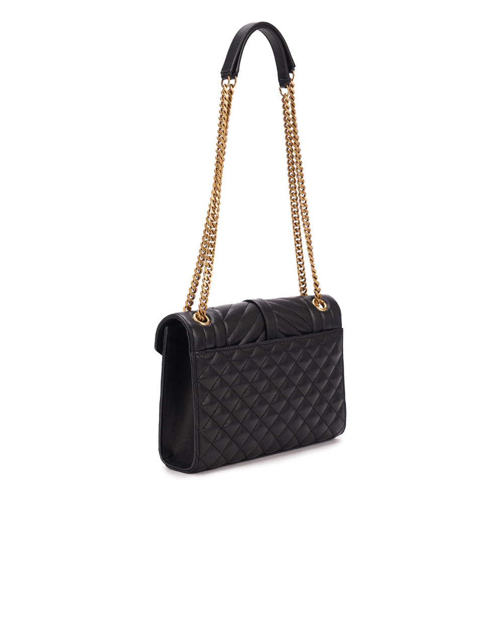 Шкіряна сумка Envelope Medium Saint Laurent 600185-AACT7, чорний колір • Купити в інтернет-магазині Kameron