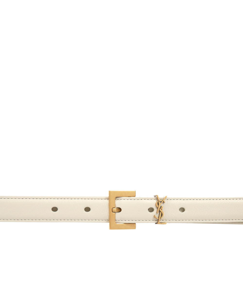Кожаный ремень Monogram narrow Saint Laurent 554465-BOO0W, белый цвет • Купить в интернет-магазине Kameron