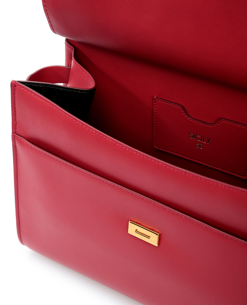 Кожаная сумка Sicily 58 Large Dolce&Gabbana BB6621-AV385, красный цвет • Купить в интернет-магазине Kameron