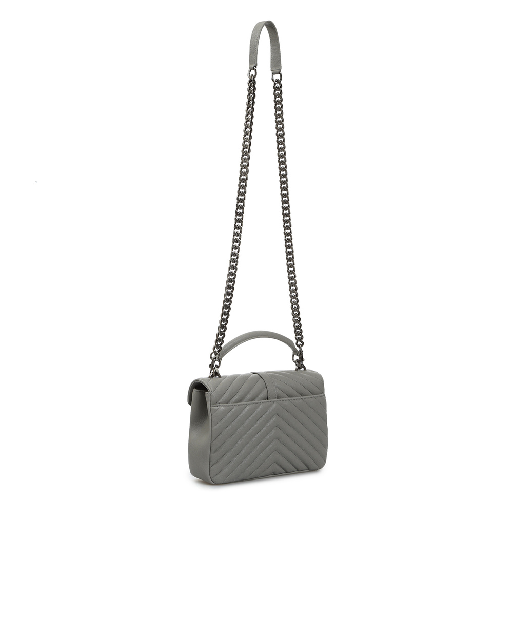 Шкіряна сумка College Medium Saint Laurent 600279-BRM04, сірий колір • Купити в інтернет-магазині Kameron