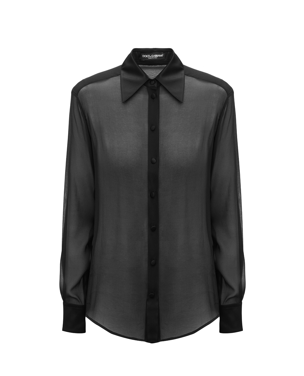 Шовкова блуза Dolce&Gabbana F5R42T-FU1AT, чорний колір • Купити в інтернет-магазині Kameron
