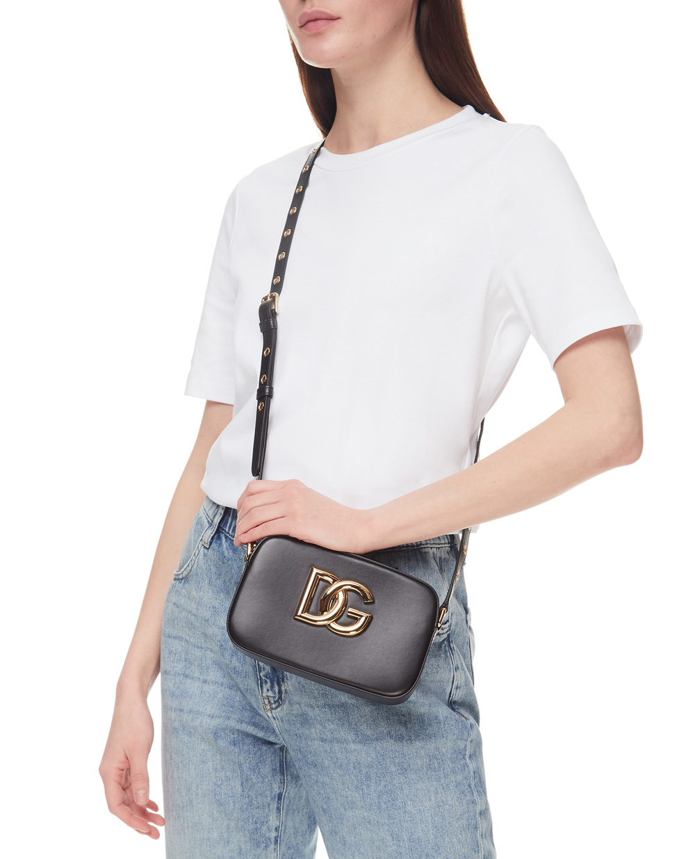 Кожаная сумка 3.5 Dolce&Gabbana BB7095-AW576, черный цвет • Купить в интернет-магазине Kameron