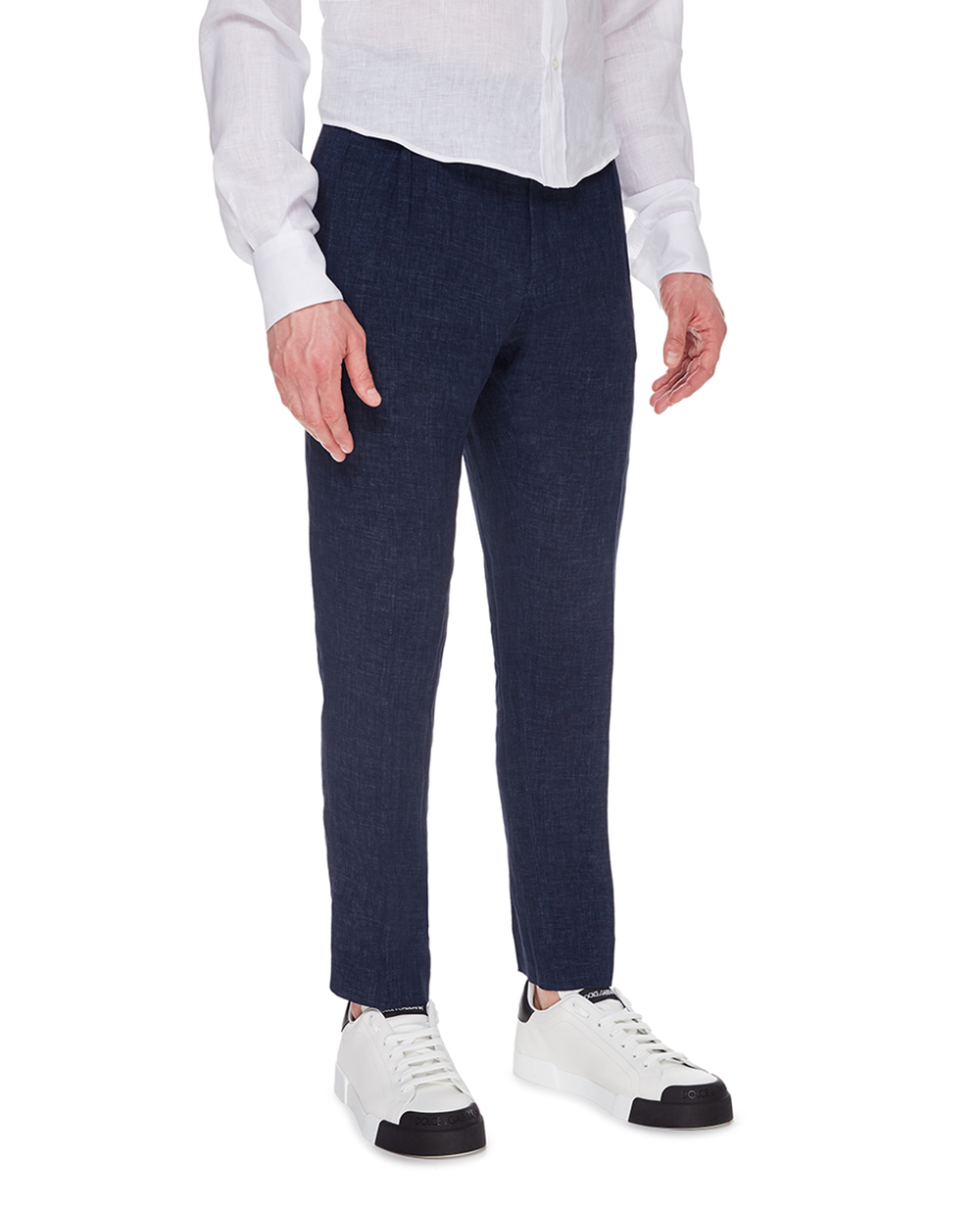 Льняные брюки Dolce&Gabbana GY6UET-HUMHJ, синий цвет • Купить в интернет-магазине Kameron