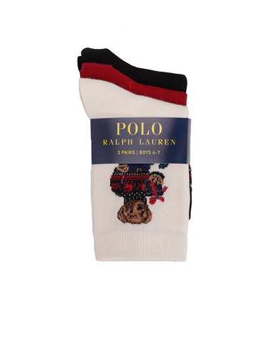 Polo Ralph Lauren Дитячі шкарпетки Polo Bear (3 пари) - Артикул: 443927572001
