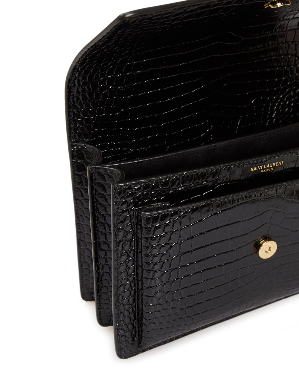 Кожаная сумка Sunset Medium Saint Laurent 442906-DND0J, черный цвет • Купить в интернет-магазине Kameron