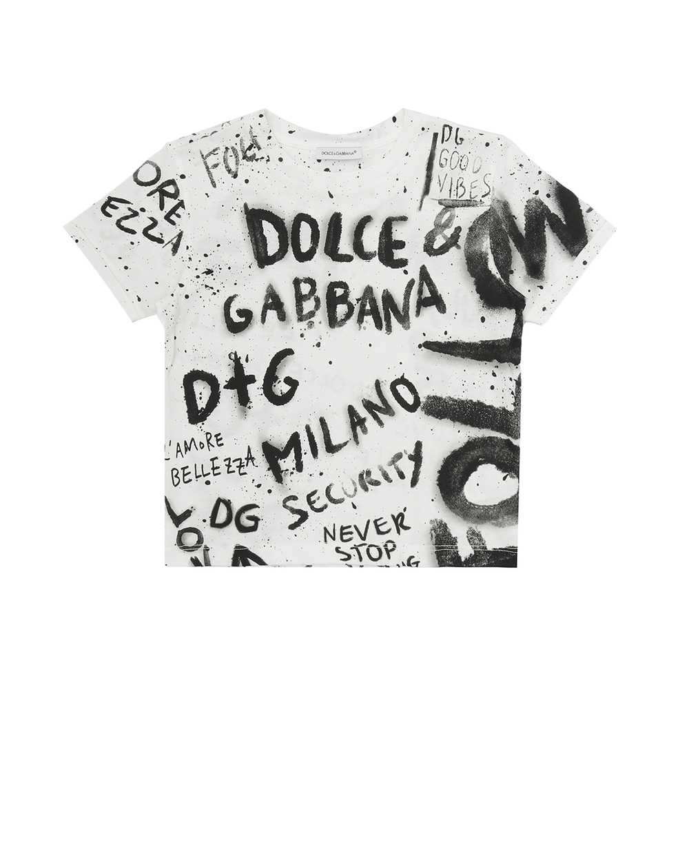 Футболка Dolce&Gabbana Kids L4JT8A-G7BJS-S, білий колір • Купити в інтернет-магазині Kameron