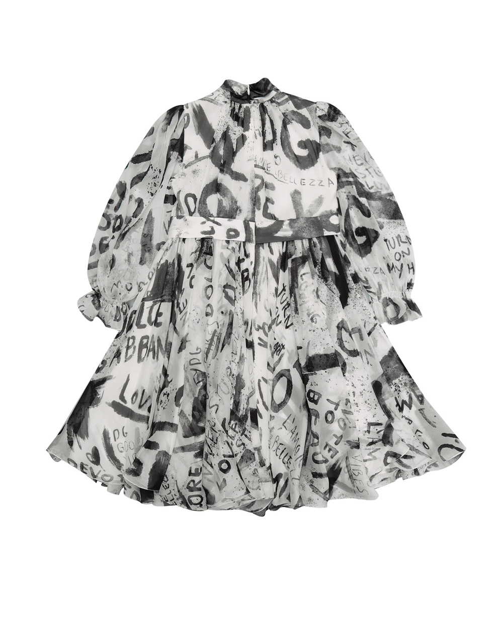 Шелковое платье Dolce&Gabbana Kids L52DW8-IS1JP-B, белый цвет • Купить в интернет-магазине Kameron