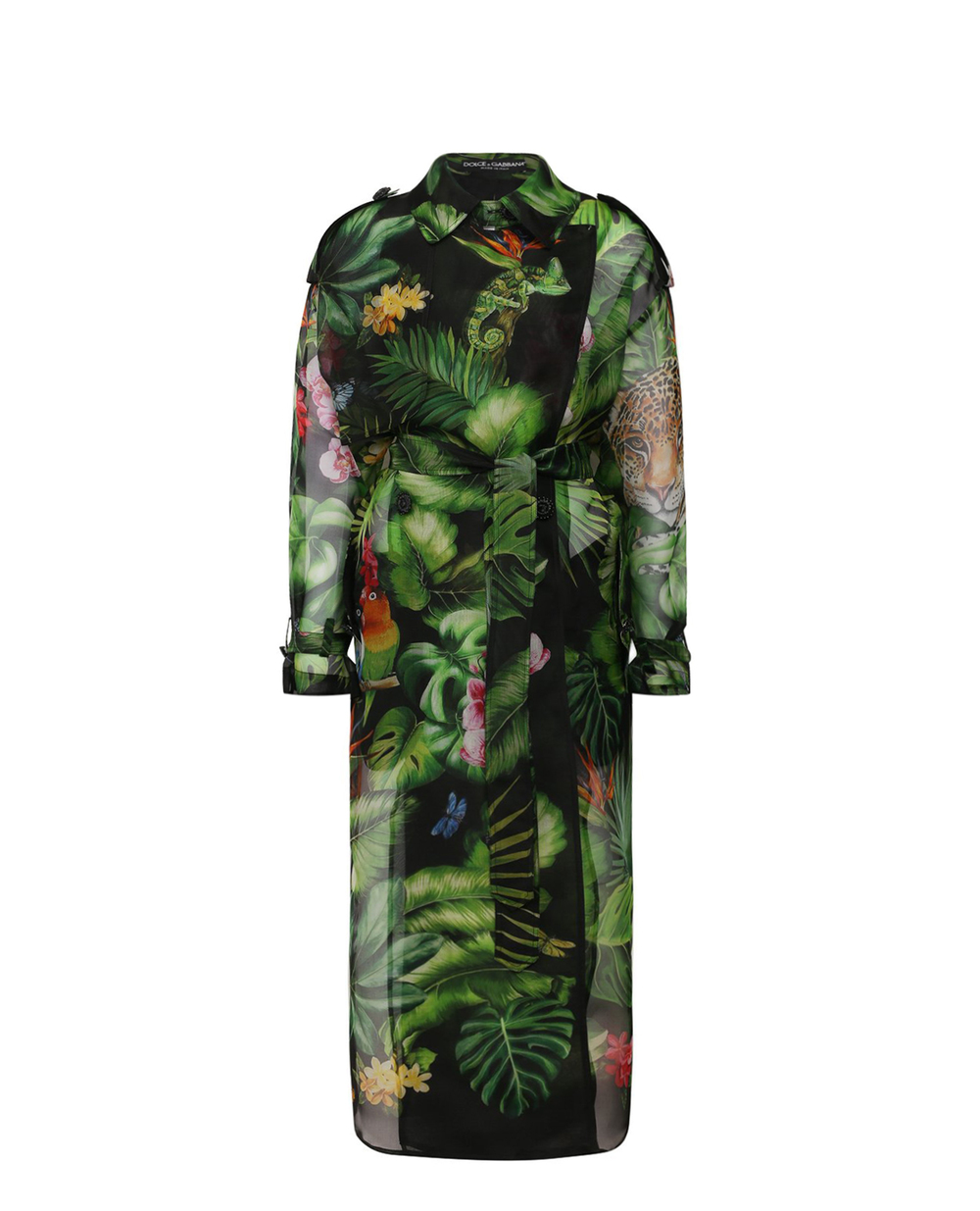 Шелковый тренч Dolce&Gabbana F0Z73T-GDU47, зеленый цвет • Купить в интернет-магазине Kameron