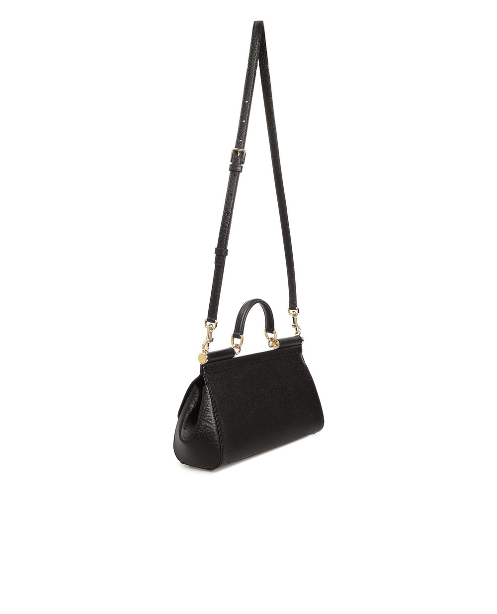 Шкіряна сумка Sicily Elongated Dolce&Gabbana BB7117-A1001, чорний колір • Купити в інтернет-магазині Kameron