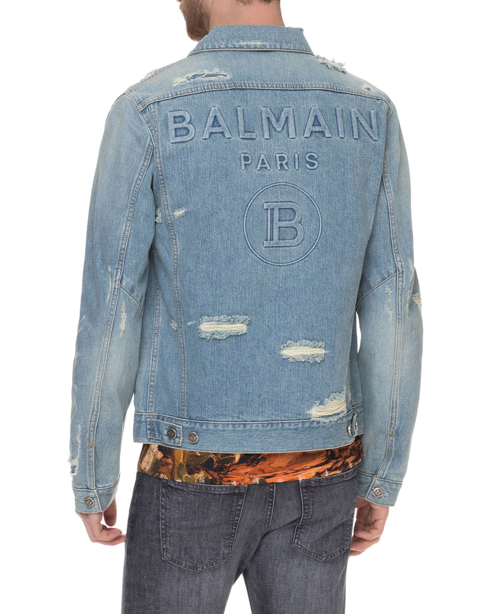 Джинсова куртка Balmain TH18640Z101, блакитний колір • Купити в інтернет-магазині Kameron