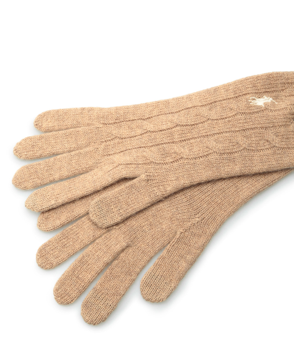 Шерстяные перчатки Polo Ralph Lauren 455858418004, бежевый цвет • Купить в интернет-магазине Kameron