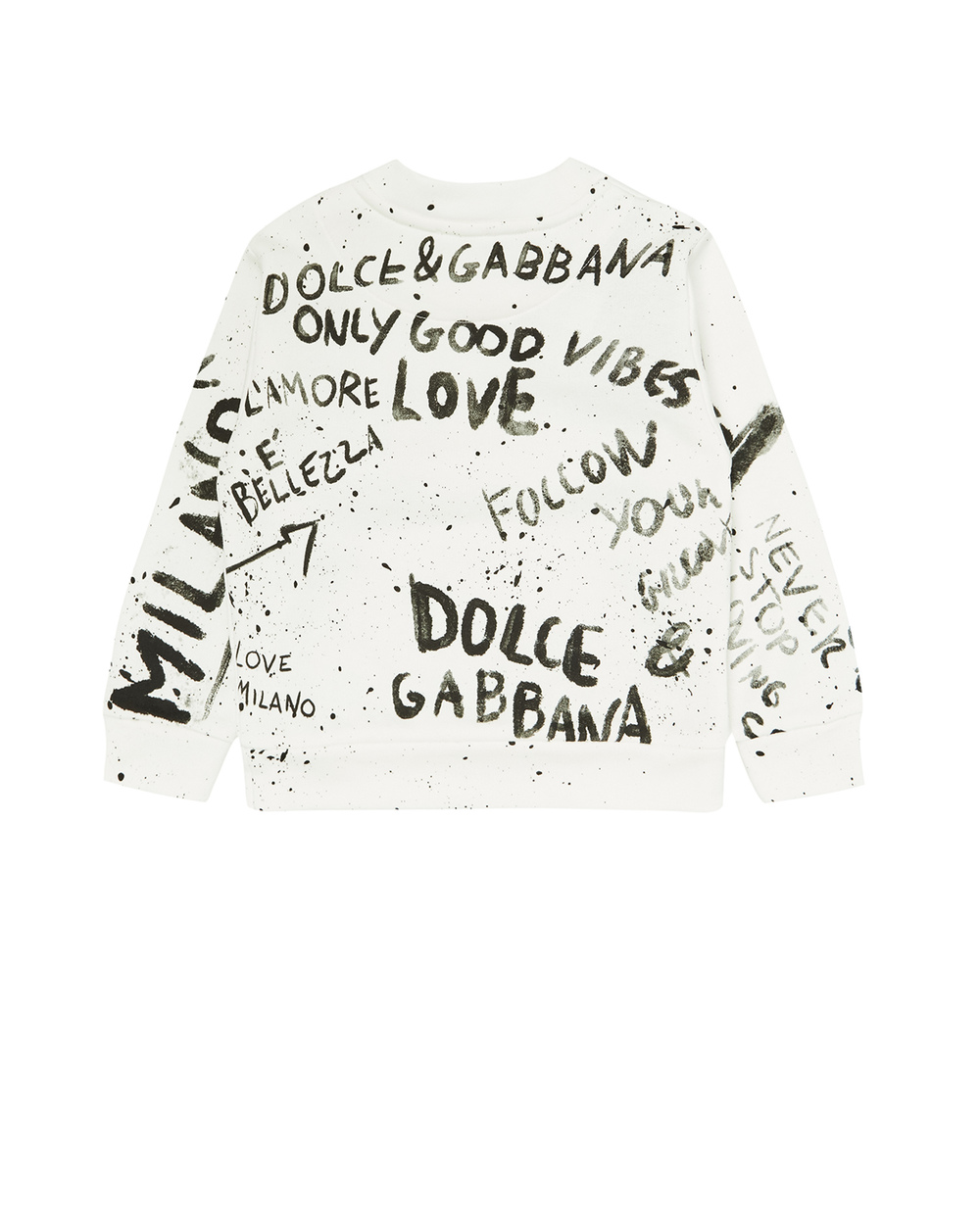 Свитшот Dolce&Gabbana Kids L4JW7O-G7BJR-S, белый цвет • Купить в интернет-магазине Kameron