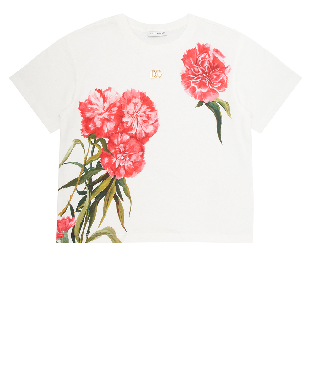 Дитяча футболка Dolce&Gabbana Kids L5JTHW-G7G9T-B, білий колір • Купити в інтернет-магазині Kameron