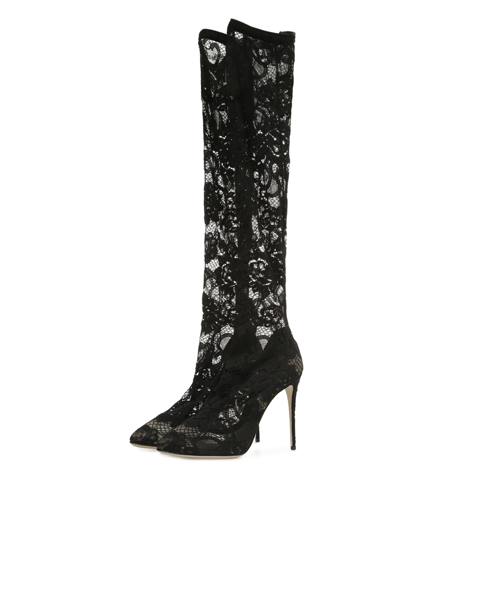 Кружевные сапоги Dolce&Gabbana CU0361-AG690, черный цвет • Купить в интернет-магазине Kameron