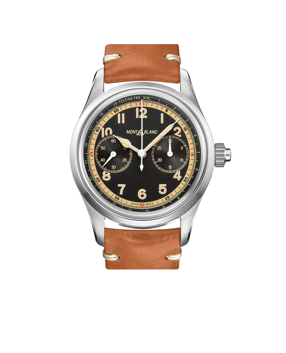 Часы Montblanc 1858 Однокнопочный хронограф Montblanc 125581, коричневый цвет • Купить в интернет-магазине Kameron
