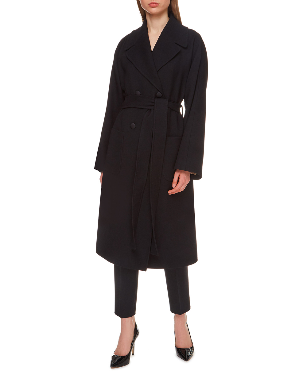 Шерстяное пальто Dolce&Gabbana F0AJ0T-FU2TS, черный цвет • Купить в интернет-магазине Kameron