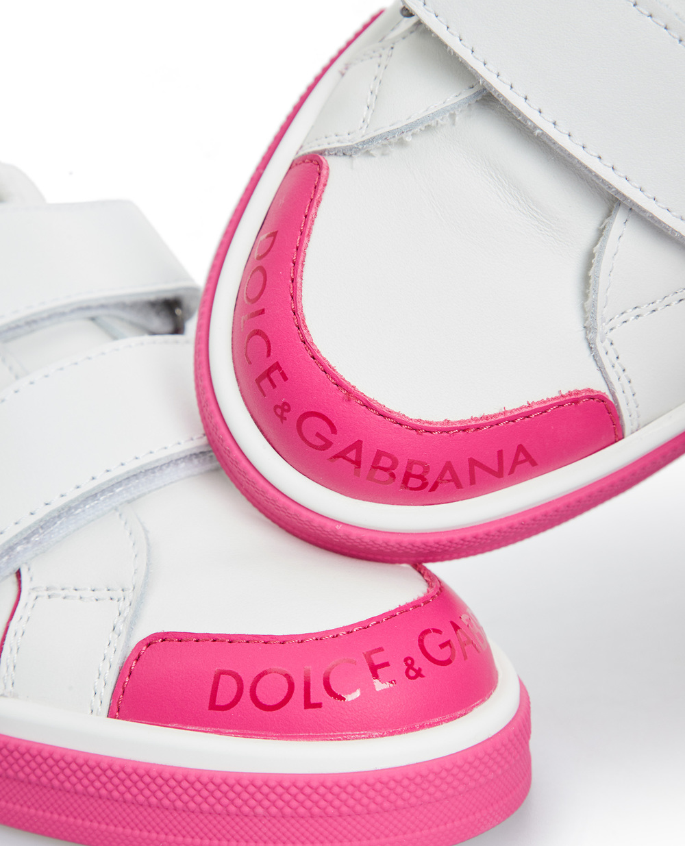Детские кожаные кеды Dolce&Gabbana DA5133-A3394-M, белый цвет • Купить в интернет-магазине Kameron