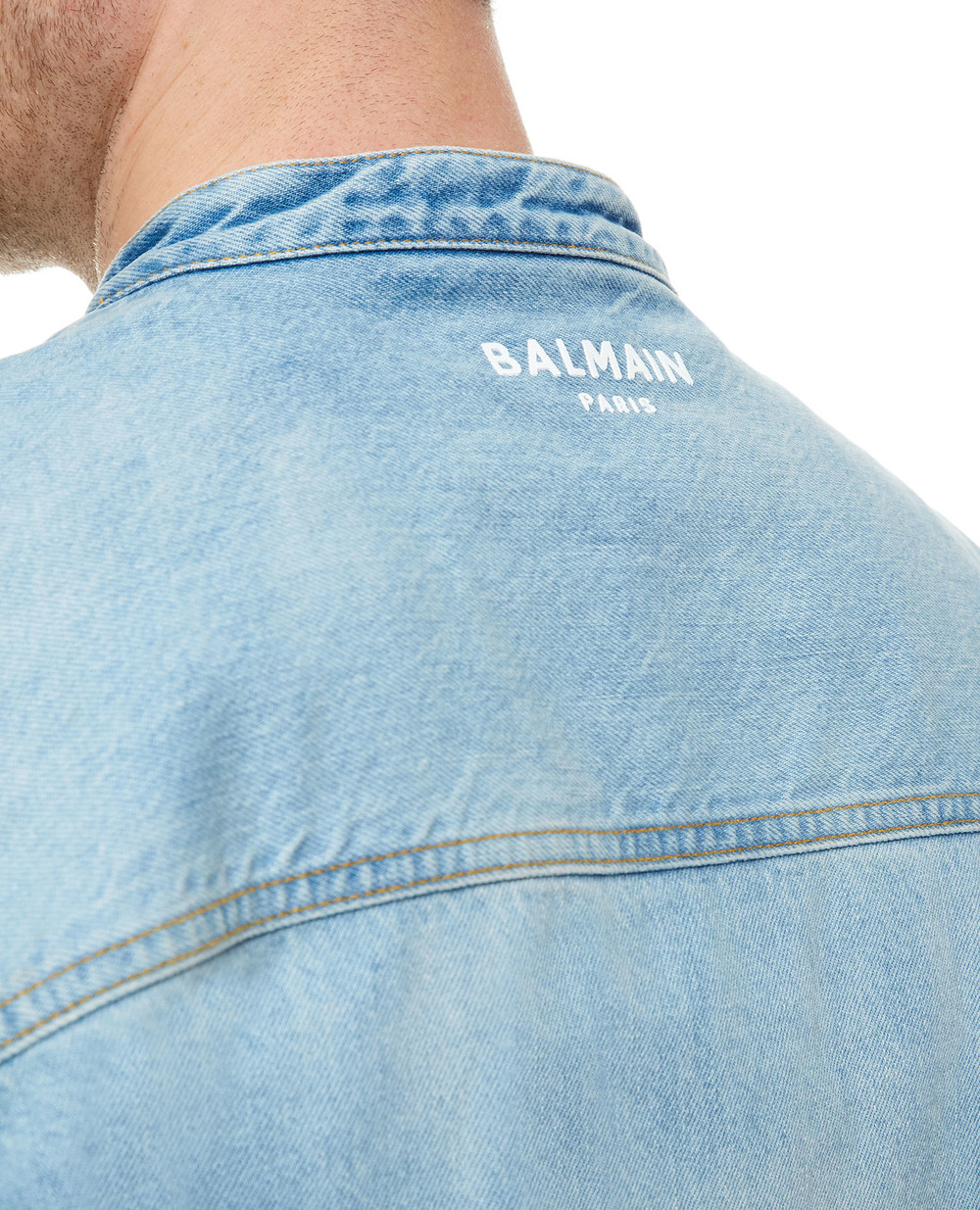 Джинсова сорочка Balmain XH1HC120DB53, блакитний колір • Купити в інтернет-магазині Kameron
