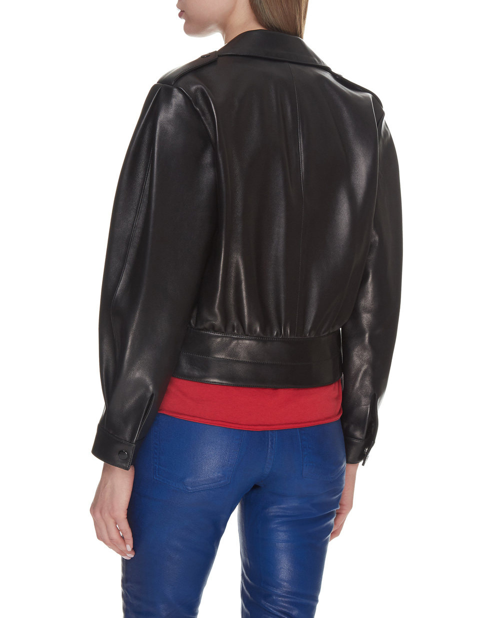 Кожаная куртка Saint Laurent 636922-YCDF2, черный цвет • Купить в интернет-магазине Kameron
